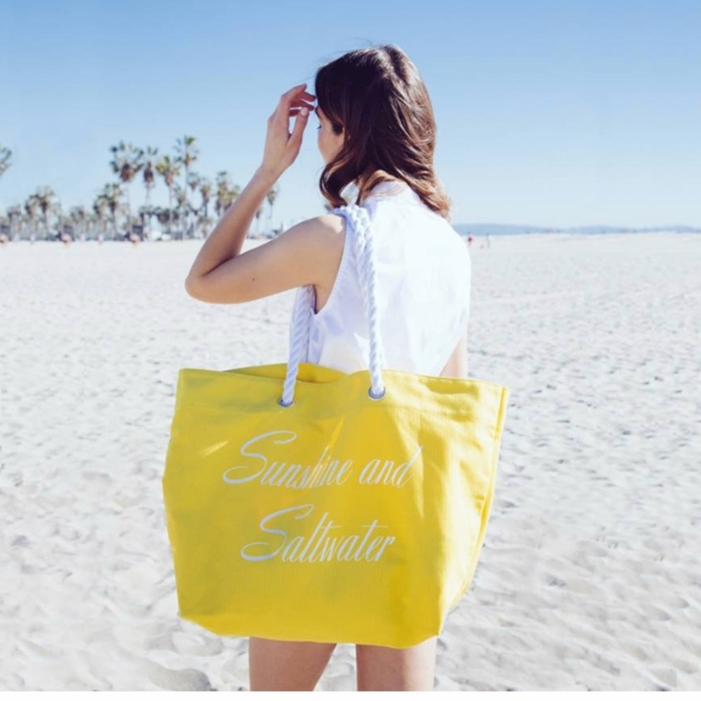 Trina Turk Yellow Beach Tote Bag